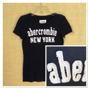 Unique Abercrombie T-shirt with denim lettering